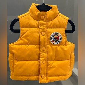 Janie and Jack DISNEY MICKEY MOUSE PUFFER VEST in yellow (6-12 months)